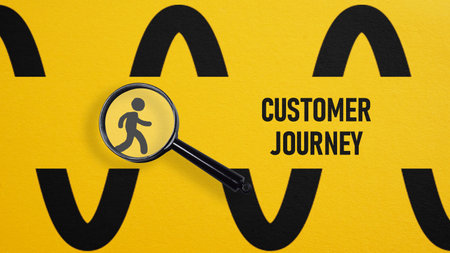 Customer journey mapping is shown using a textの写真素材