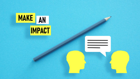 Make an impact is shown using the textの写真素材
