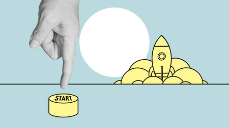 Collage with New startup launch, business ideas, creativityの写真素材