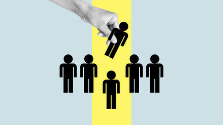 Staff turnover or Job rotation. Employee replacement on a new one. Dismissal of an incompetent employee. Headhunting, human resources. Recruiting staff. Personnel managementの写真素材