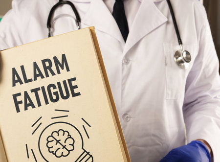 Alarm fatigue is shown using a text