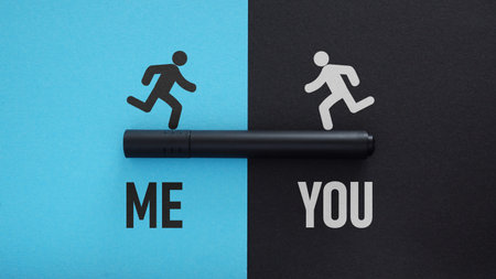 You versus Me is shown using a text