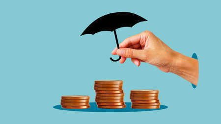 Secured loans and mortgages. Insurance. Safety of investments. Stop Inflation. Security and legality. Retirement money funds. Social supportの写真素材