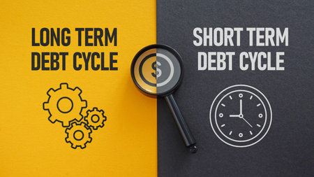 Long term debt cycle and short term debt cycle is shown using a text