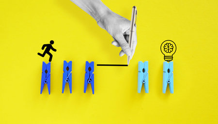 Teamwork support concept. Negotiation Strategy, Motivation and Business coaching. Creative idea and...