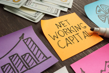 Net working capital is shown as business and financial conceptの写真素材
