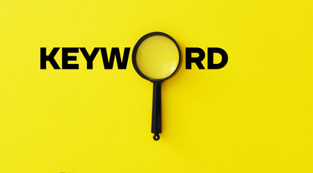 Keywords research concept in SEO activity for the page ranking. Advertising business and marketing conceptの写真素材