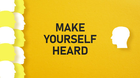 Make yourself heard is shown using a textの写真素材