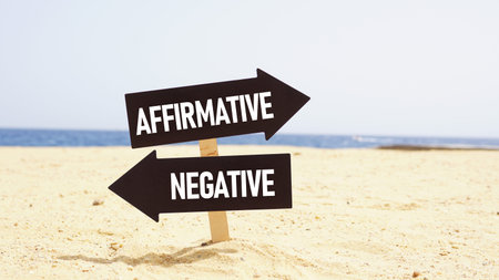 Affirmative versus Negative is shown using a text