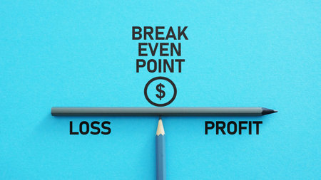 Break Even Point BEP is shown using the textの写真素材