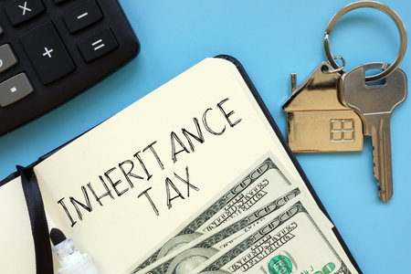 Inheritance Tax is shown as financial conceptの写真素材