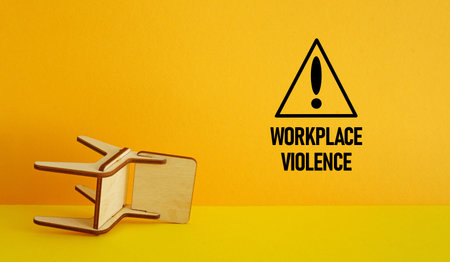 Workplace violence is shown using a text