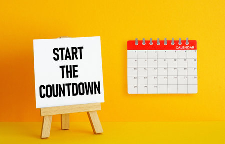 Start the countdown is shown using a textの写真素材
