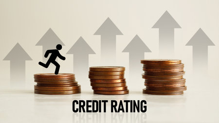 Credit Rating is shown using a textの写真素材