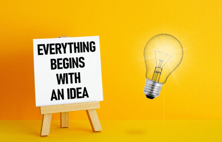 Everything Begins With An Idea is shown using a textの写真素材