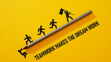 Teamwork Makes the Dream Work. Motivational quoteの写真素材
