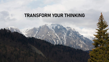 Transform your thinking quote is shown using a text