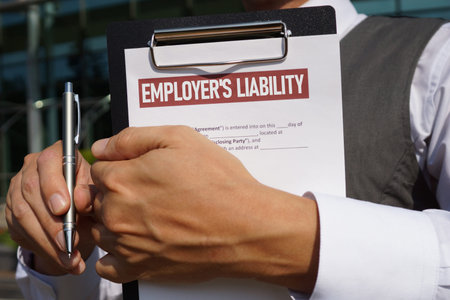 Employer's liability is shown using a textの写真素材