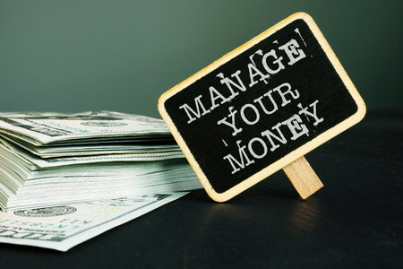 Manage your money is shown as business and financial conceptの写真素材