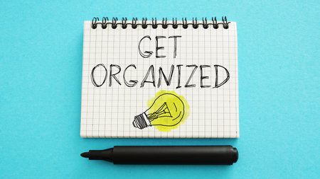 Get organized is shown as business and motivational conceptの写真素材