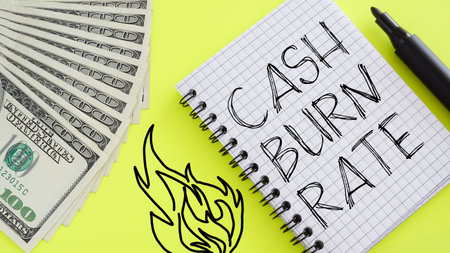 Cash Burn rate is shown as business and financial conceptの写真素材