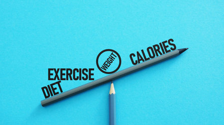 Balance between calories with exercise and diet for a weight controlの写真素材
