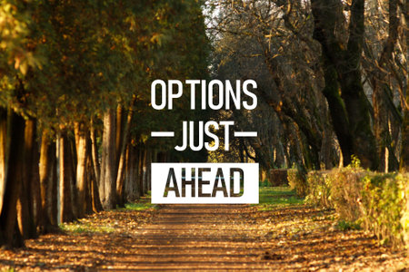 Options just ahead is shown using a textの写真素材