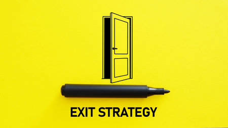 Exit Strategy is shown using a text as business concept