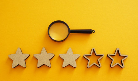 Customer Experience Concept and Rating for a satisfaction survey, and positive customer feedback...