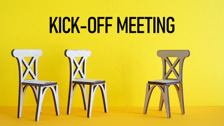 Kick-off meeting is shown as business conceptの写真素材