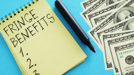 Fringe Benefits are shown as business conceptの写真素材