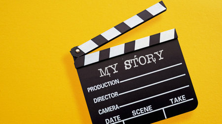 I write my own story motivational phrase is shown with text. This is my storyの写真素材