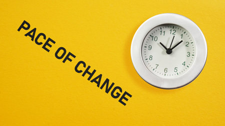 Pace of change is shown using a text