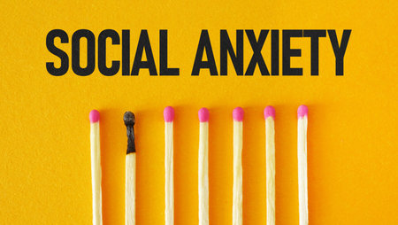 Social Anxiety is shown using a text. Anxiety disorderの写真素材