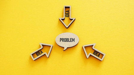 Concept of to find a creative idea or problem solving. Brainstorming Ideas for analyze problem and...