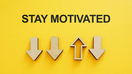 Stay motivated - motivational phrase is shown using the text