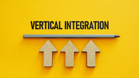 Vertical Integration is shown using a textの写真素材