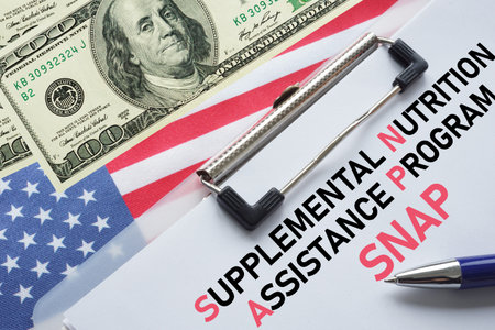 SNAP Supplemental Nutrition Assistance Program is shown using the text. SNAP provides food benefits...