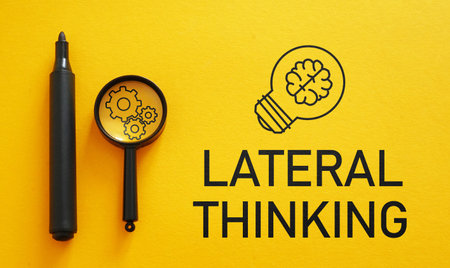 Lateral Thinking is shown using a text. Think outside the box