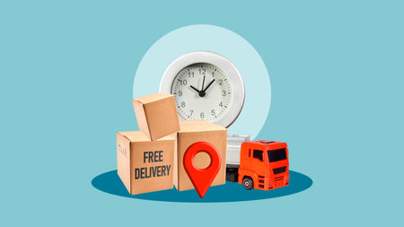 Free delivery and shipping as Cargo transportation concept. Transportation service and delivery and...