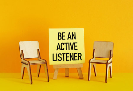 Be An Active Listener is shown using a textの写真素材