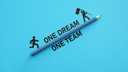 One Dream One Team - Motivational phrase is shown using a text. Common targetの写真素材