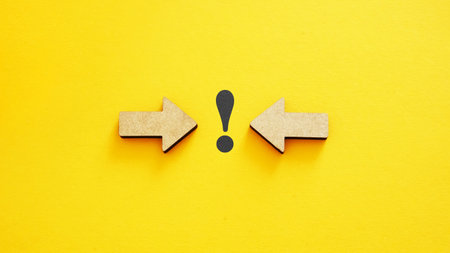 Negotiation or conflict resolution concept. Conflict of interest solvingの写真素材