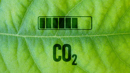 Emissions of CO2 within quotas. The amount of CO2 emissions as cause of global warming, rising temperatures and climate changeの写真素材