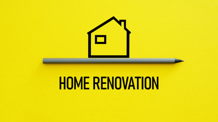 Home Renovation is shown using a textの写真素材