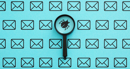 Cybersecurity Threat and Email Security Concept. Bug, Virus or Malware Detected in Messages....
