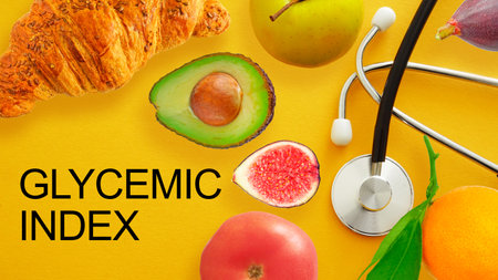 Glycemic index for common foods for selection of good carbohydrate sourcesの写真素材