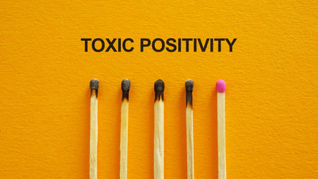 Toxic positivity is the excessive and ineffective belief that one should maintain a optimistic mindset, even in difficult circumstancesの写真素材