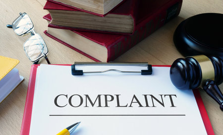 Formal complaint is shown as business and legal concept. Document representing the formal initiation of a civil lawsuitの写真素材