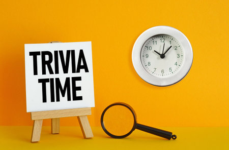 Trivia time is shown using a text. Quiz time for questionsの写真素材